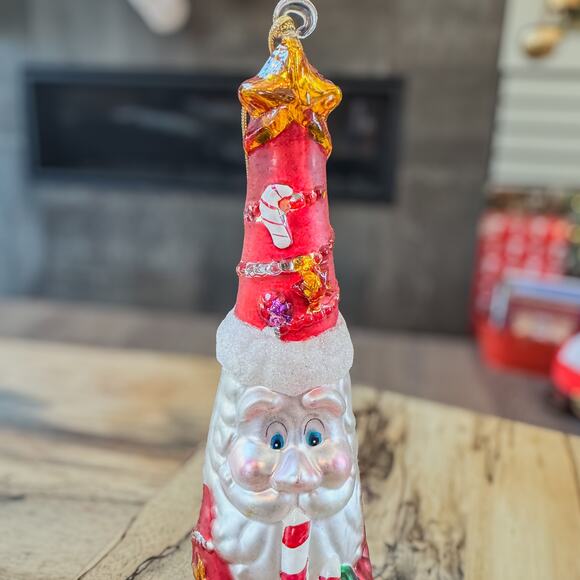 Mercury Glass Santa Claus Christmas Ornament, 12”H, Holiday Decor, Colorful - Picture 7 of 8